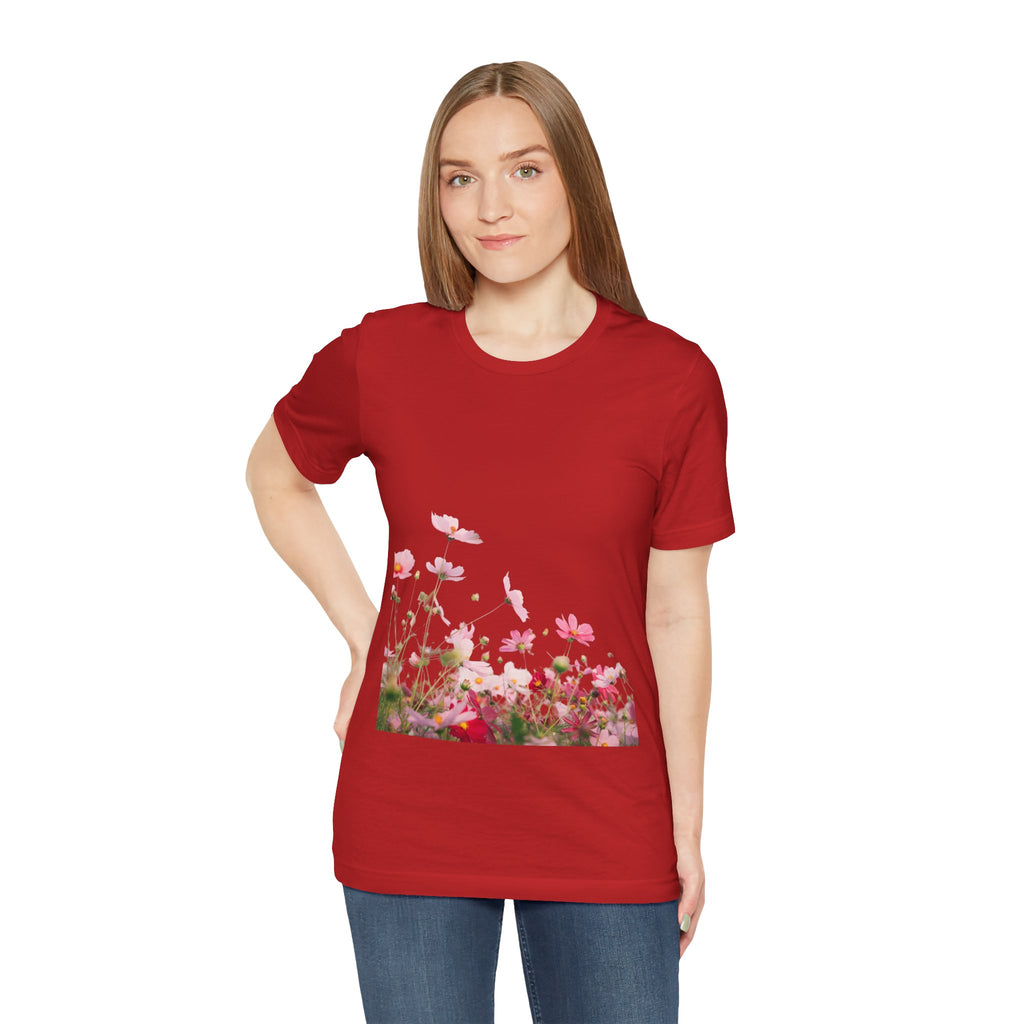Floral Meadow Tee – Pink Wildflower Field Graphic T-Shirt