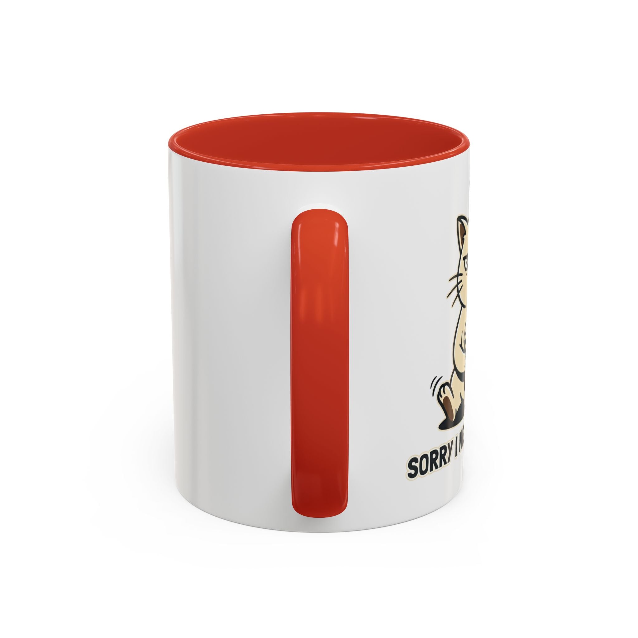 Cat Lover Coffee Mug – Cute Cat Illustration ‘Coffee’ Accent Ceramic Mug (11/15oz)
