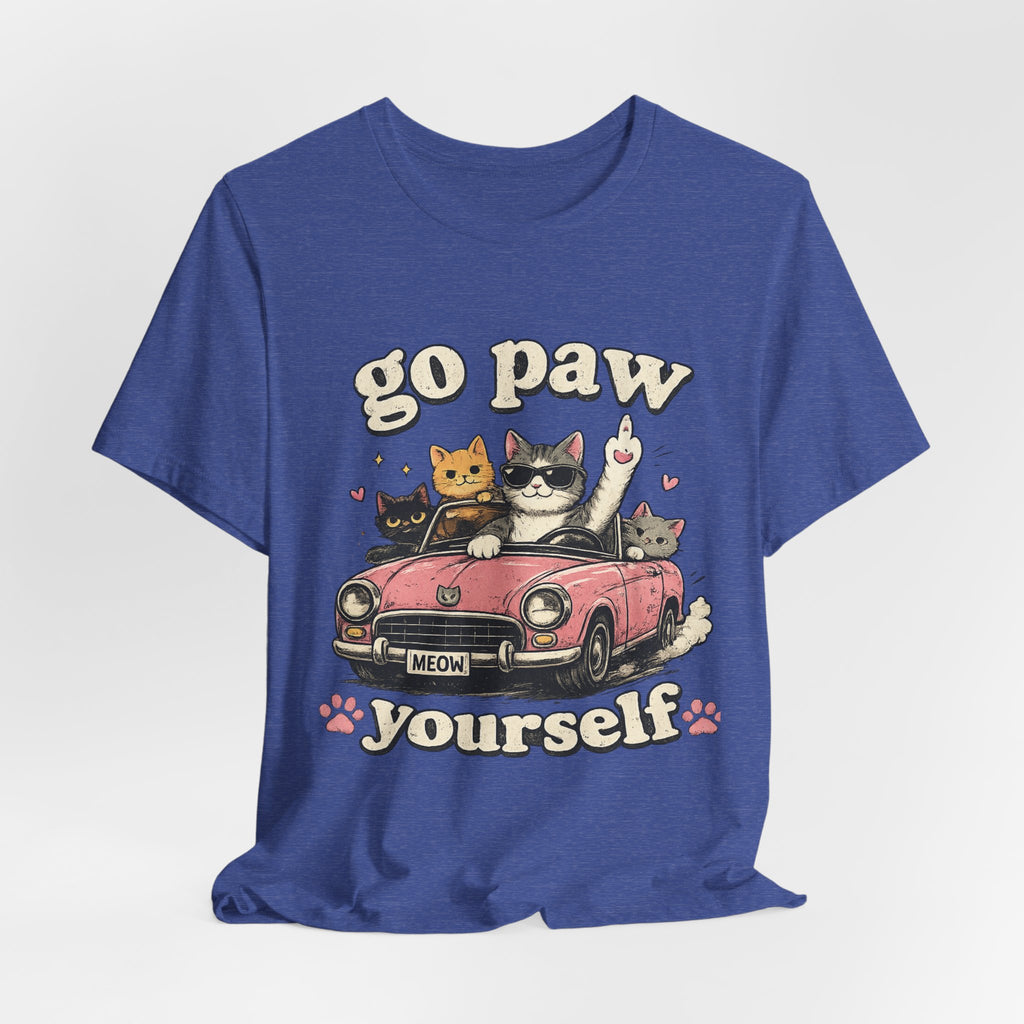 Go Paw Yourself Cat Tee – Cute Retro Cats in Convertible T‑Shirt