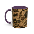 Vintage Natural History Coffee Mug — Botanical & Fossil Illustration Accent Mug