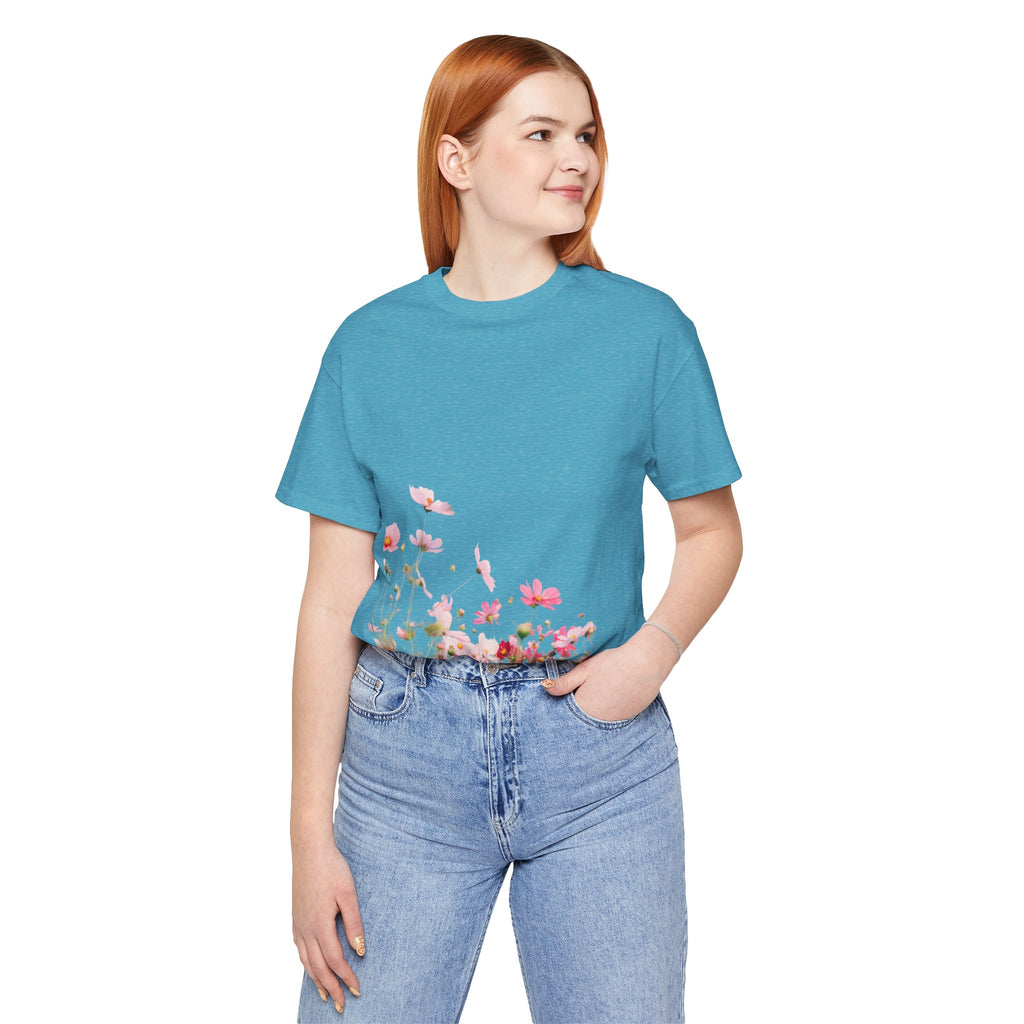 Floral Meadow Tee – Pink Wildflower Field Graphic T-Shirt