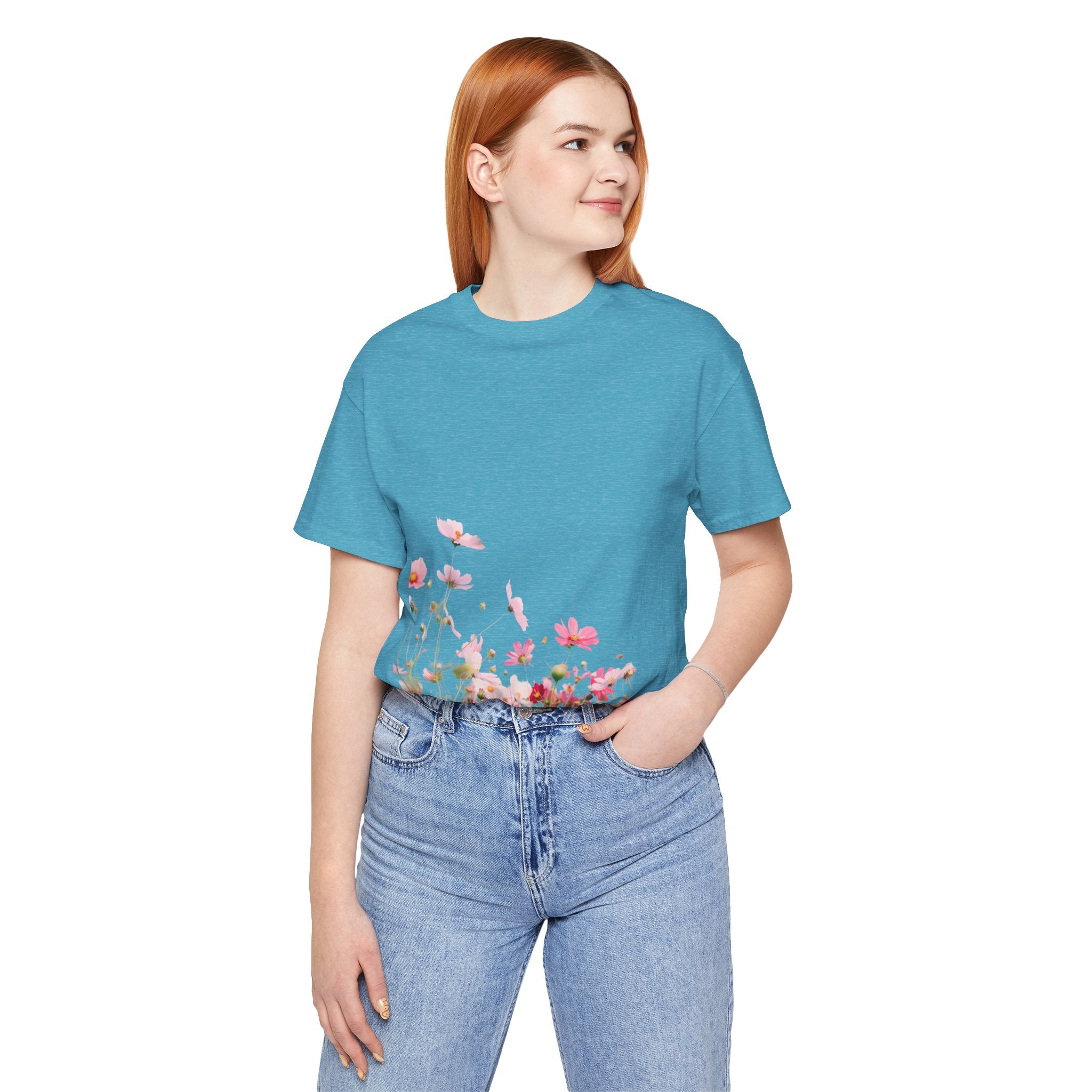 Floral Meadow Tee – Pink Wildflower Field Graphic T-Shirt