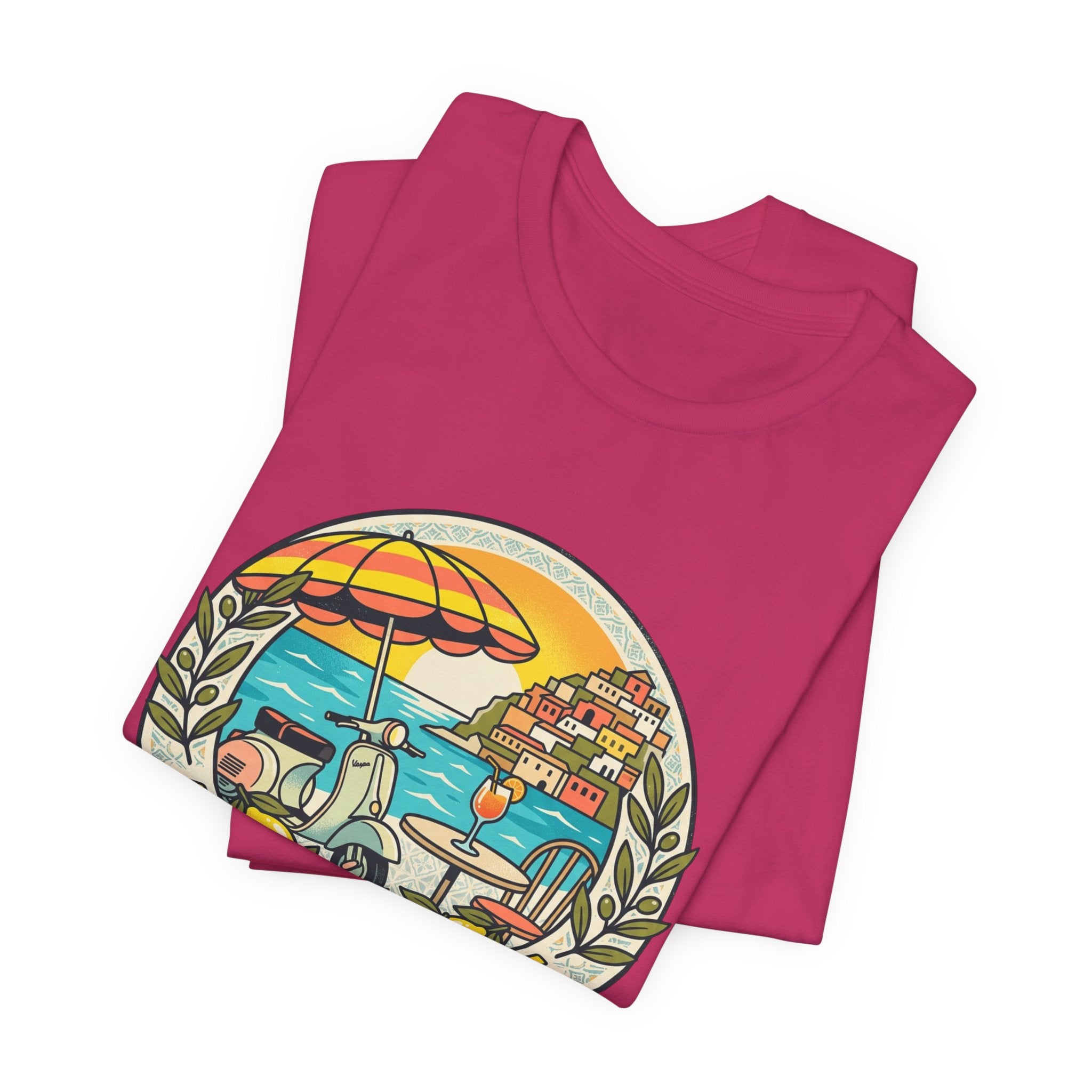Amalfi Coast Vintage Travel Tee — Scenic Lemon & Vespa Graphic