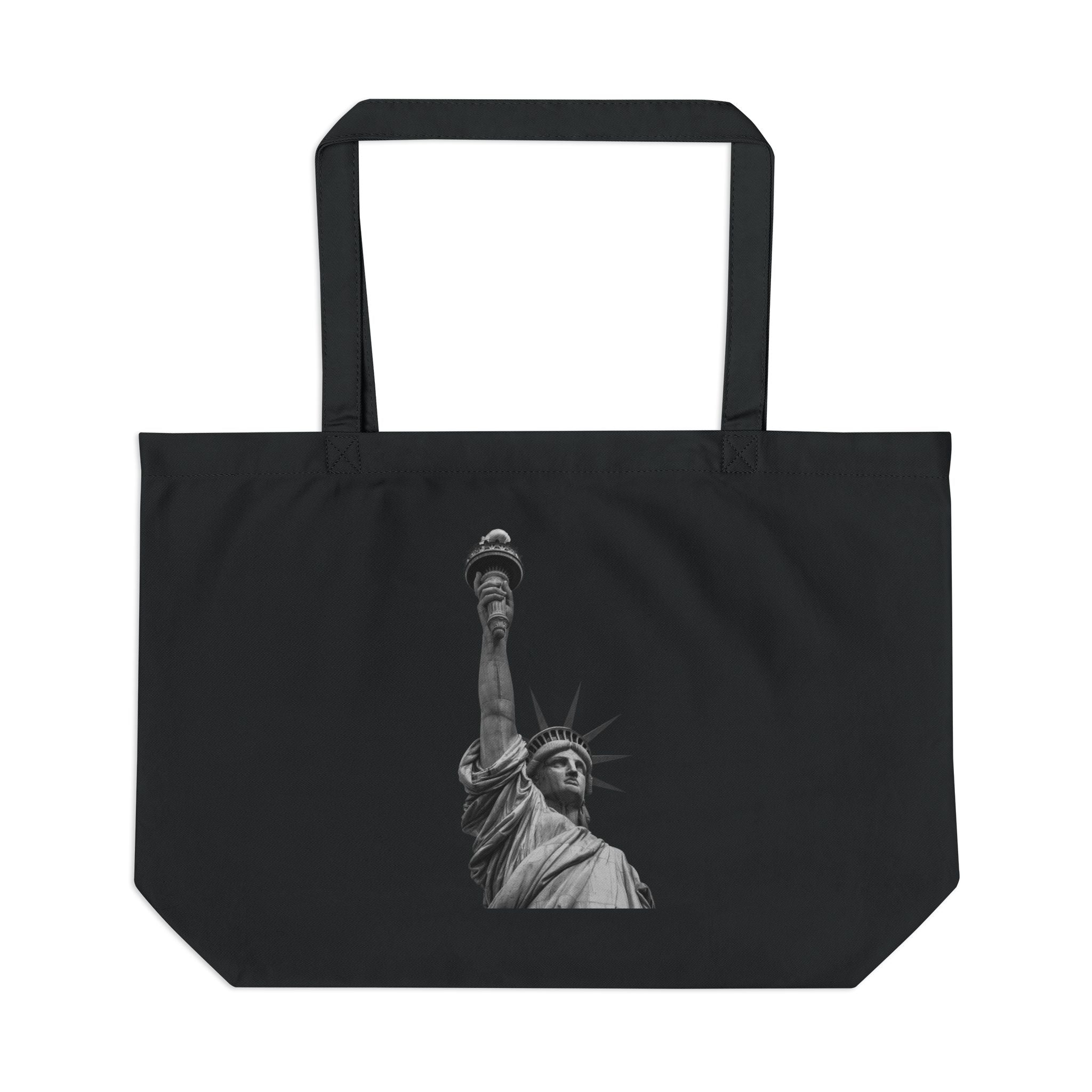 Statue of Liberty Large Eco Tote – Vintage NYC Landmark Canvas Beach & Shopping Bag