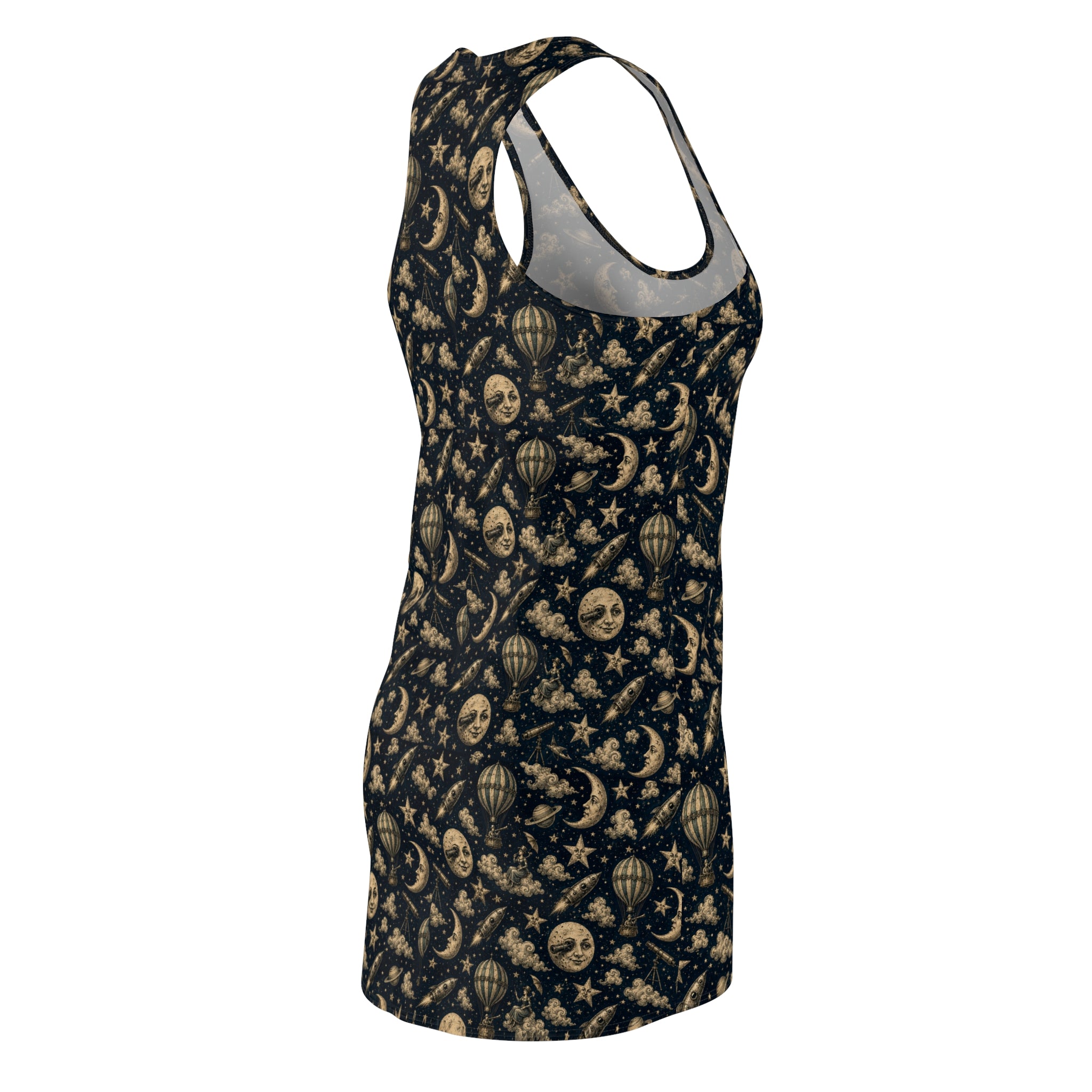 Racerback Dress — Vintage Moon & Stars All-Over Print