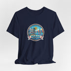 Miami Beach Vintage Logo Tee — Miami Skyline Sunset T‑Shirt