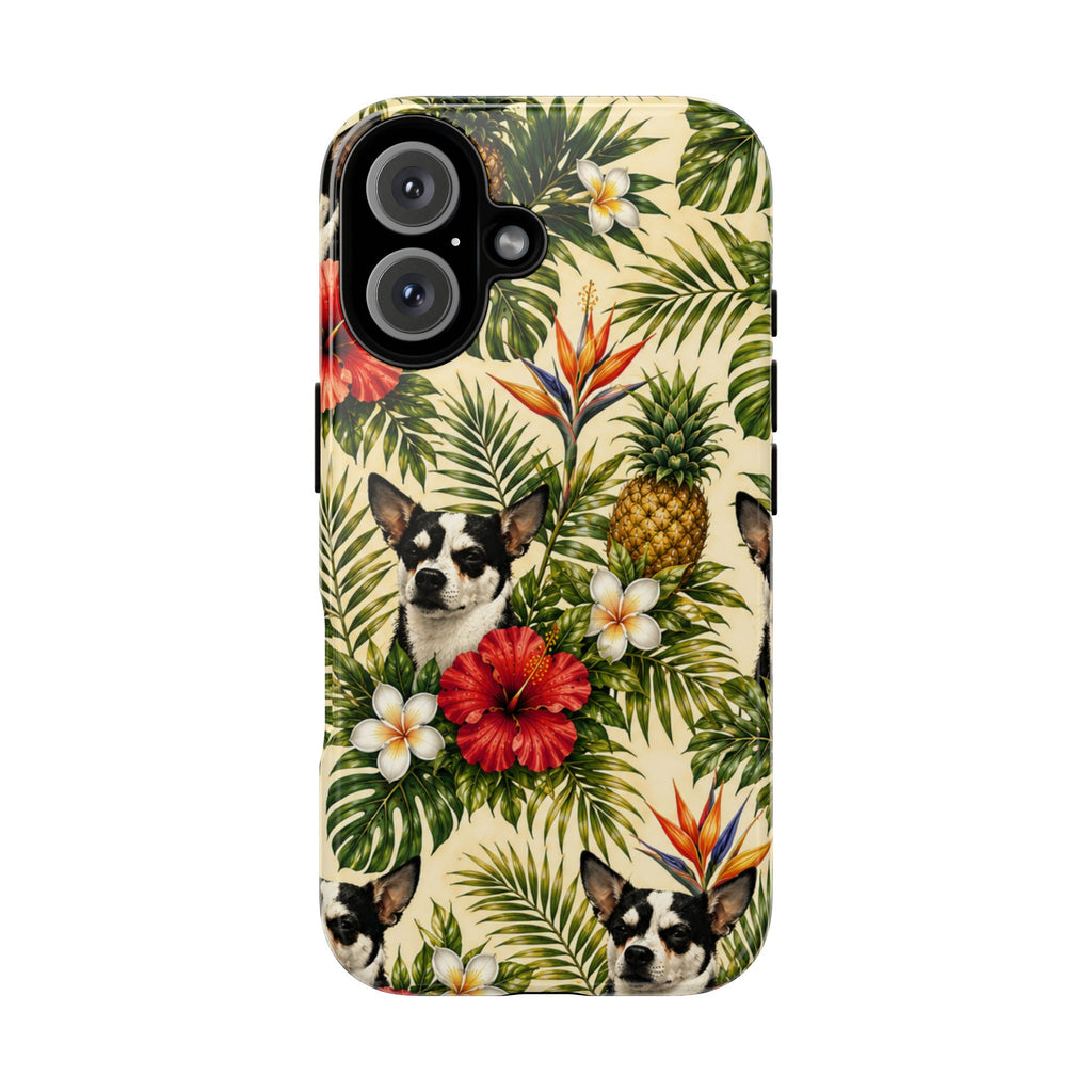 Tropical chihuahua Phone Case — Floral Pineapple Protective Tough Case