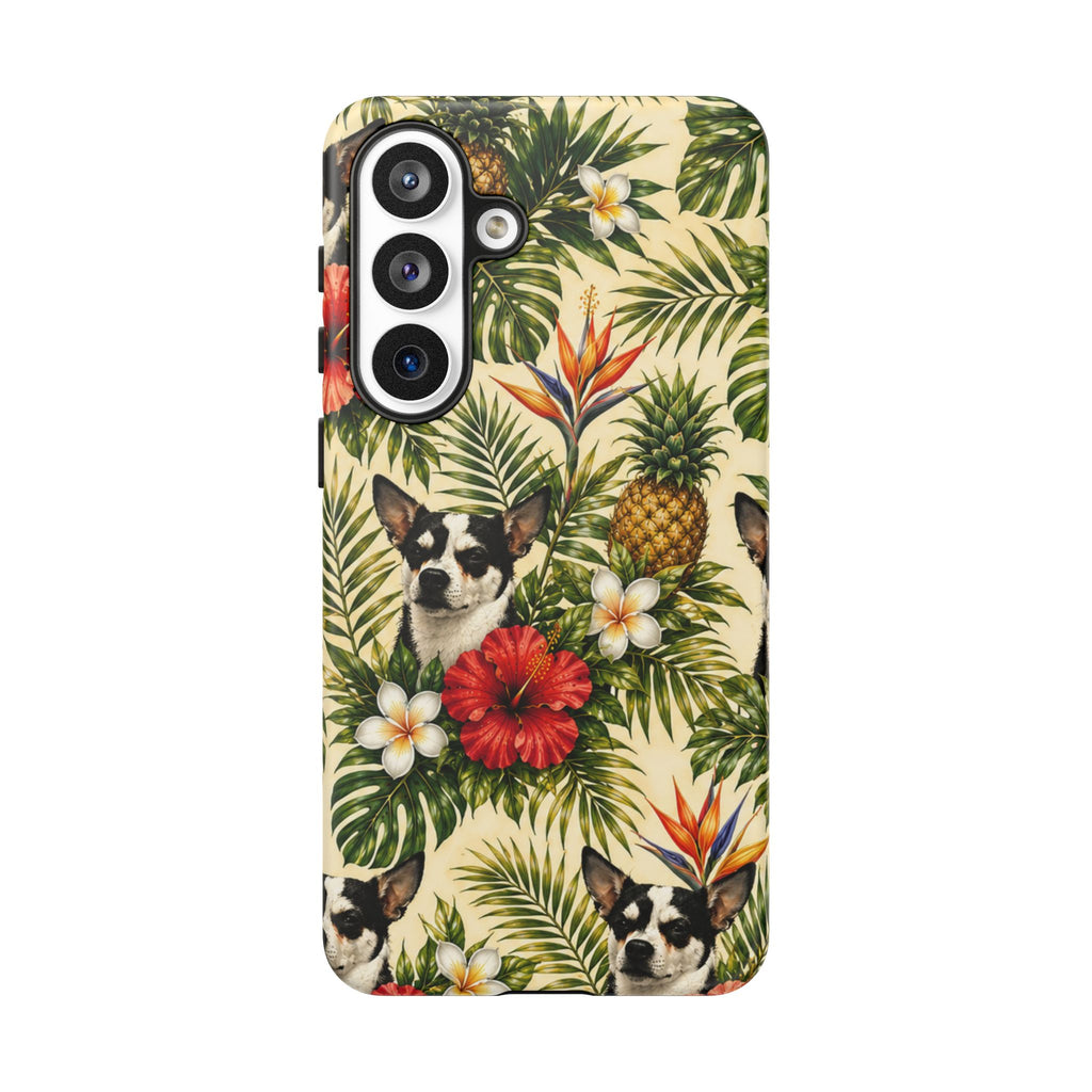 Tropical chihuahua Phone Case — Floral Pineapple Protective Tough Case
