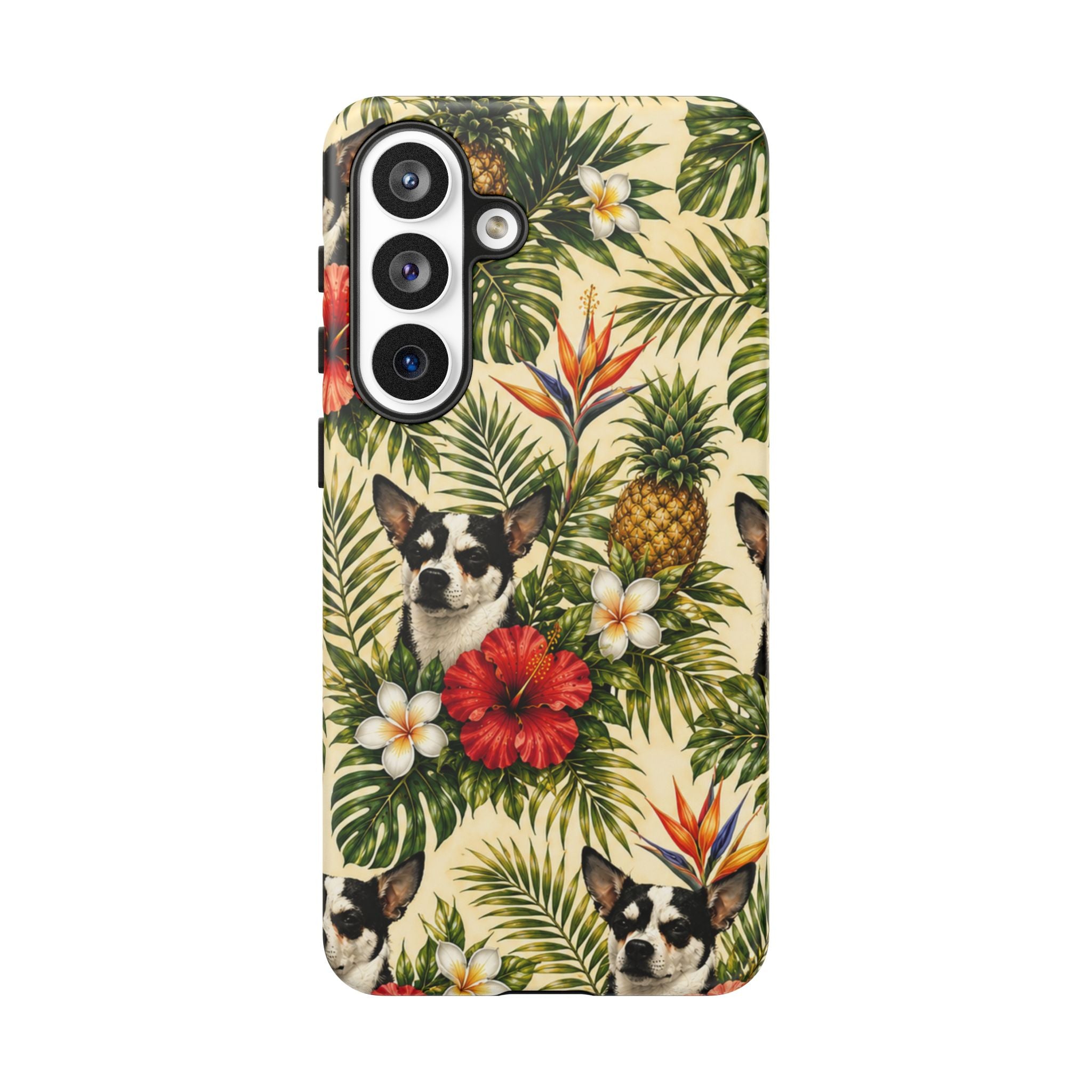Tropical chihuahua Phone Case — Floral Pineapple Protective Tough Case