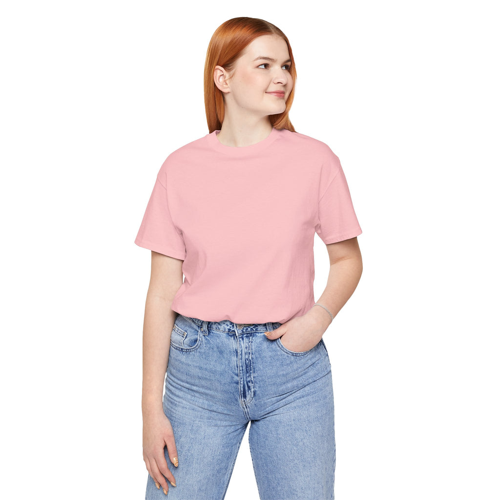 Nature Sunset Mountain Back Design T-Shirt — Scenic River & Pine Forest Graphic Tee