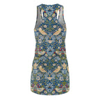 Floral Bird Pattern Racerback Dress — Vintage William Morris Style