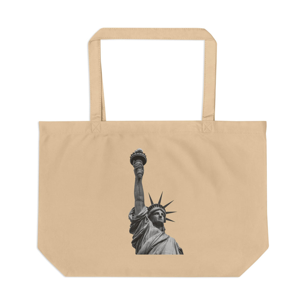 Statue of Liberty Large Eco Tote – Vintage NYC Landmark Canvas Beach & Shopping Bag