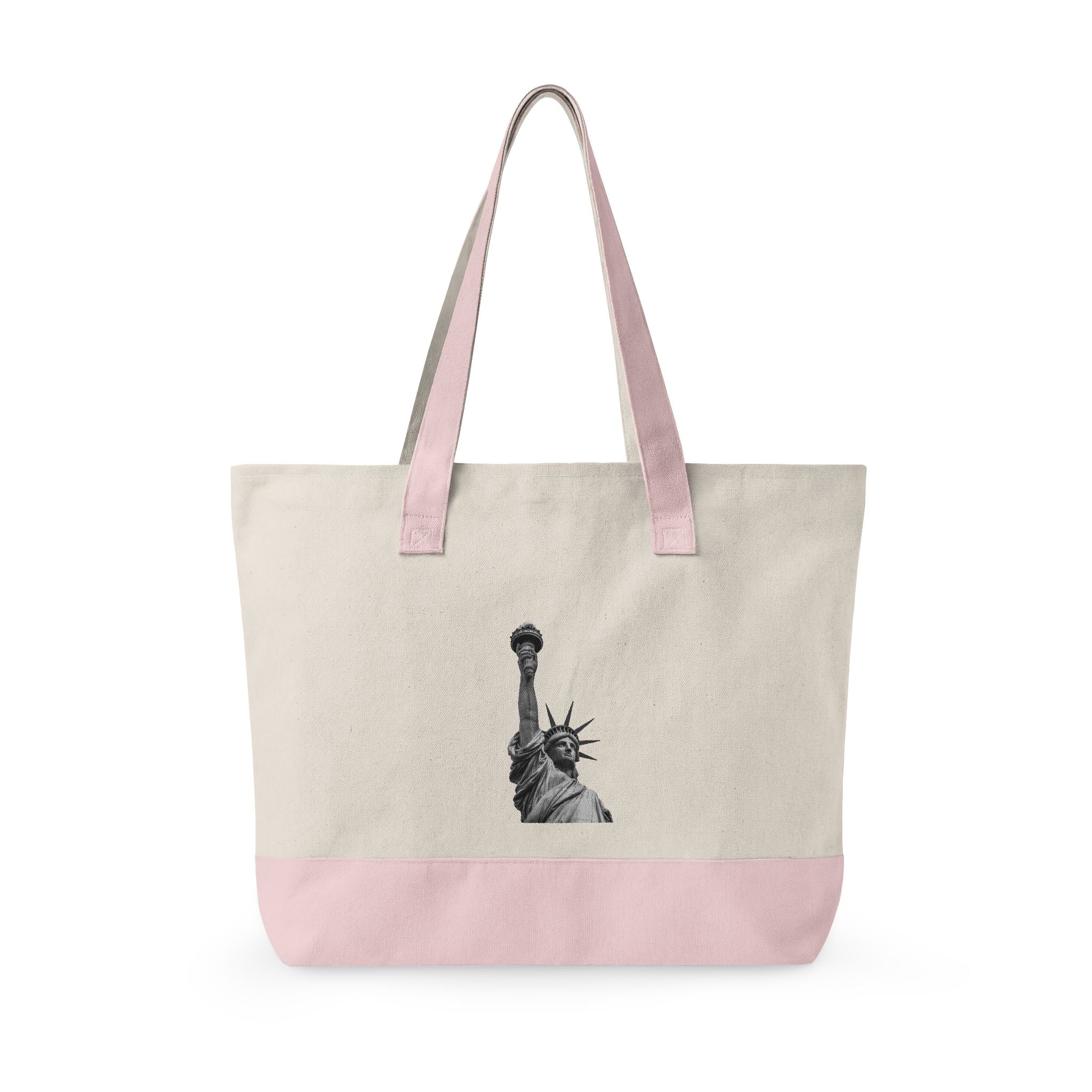 Statue of Liberty Canvas Tote — Zippered Eco Travel Bag
