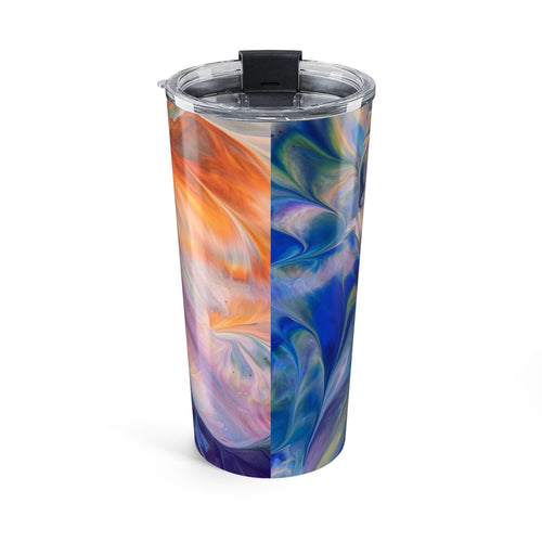 20oz Abstract Swirl Tumbler – Marbleized Sunset & Ocean Travel Cup