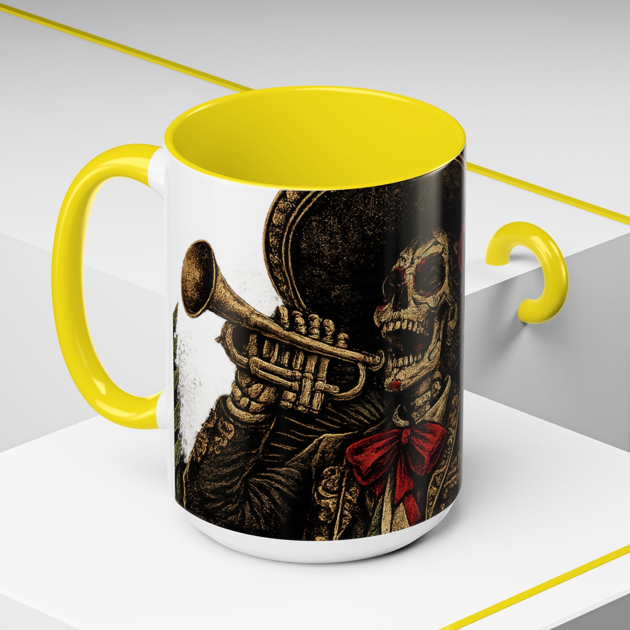 Day of the Dead Soccer Skull Accent Mug — 11/15oz