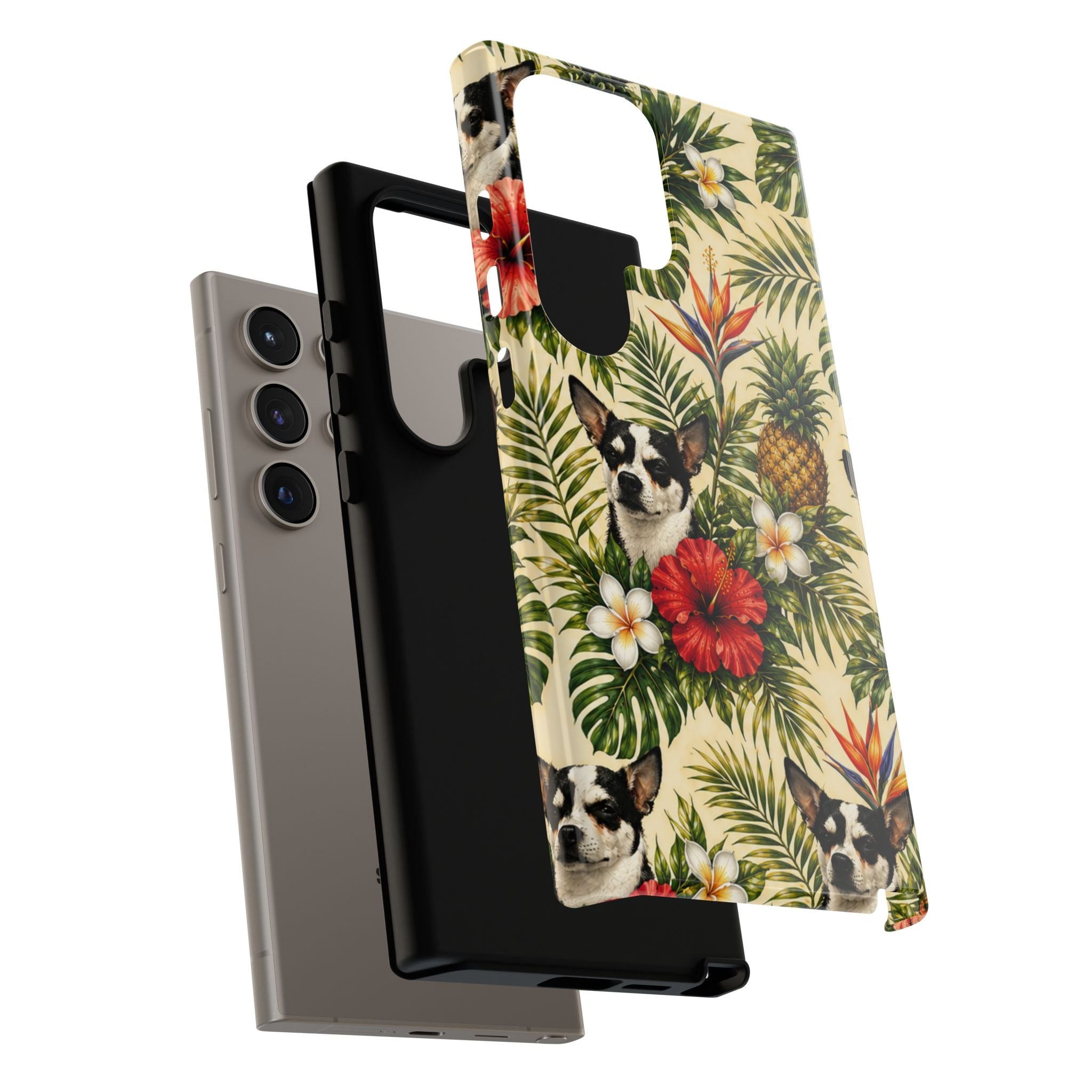 Tropical chihuahua Phone Case — Floral Pineapple Protective Tough Case