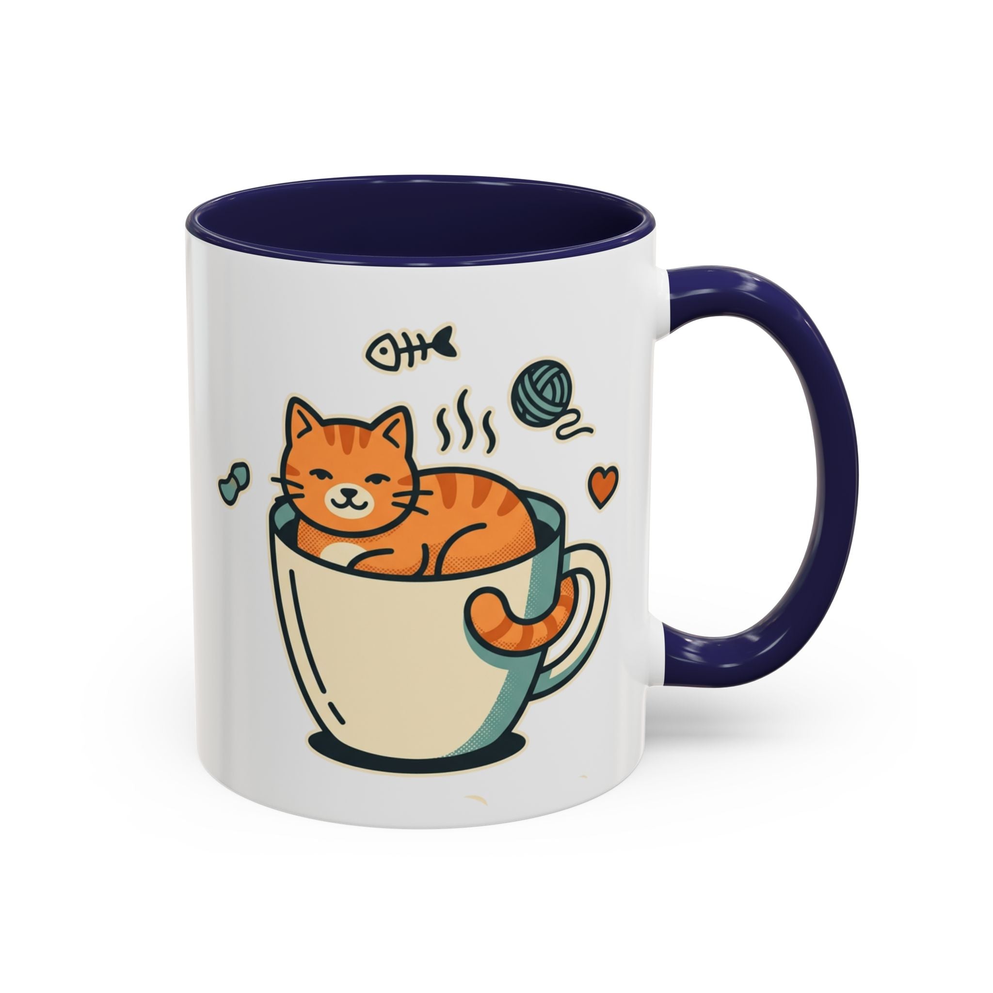 Cat in Cup Coffee Mug — Cute Cat Lover Accent Mug (11/15oz)