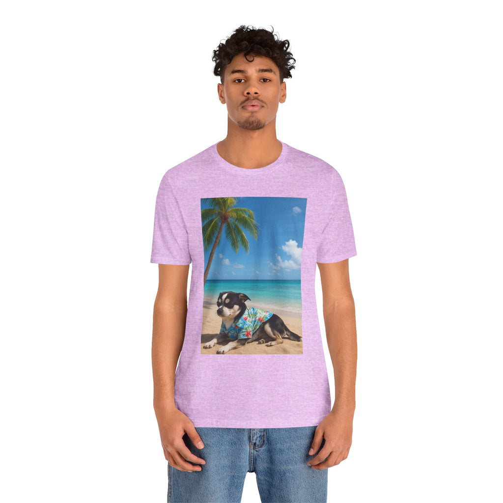 Beach Chihuahua Dog T-Shirt — Hawaiian Shirt Puppy on Tropical Shore