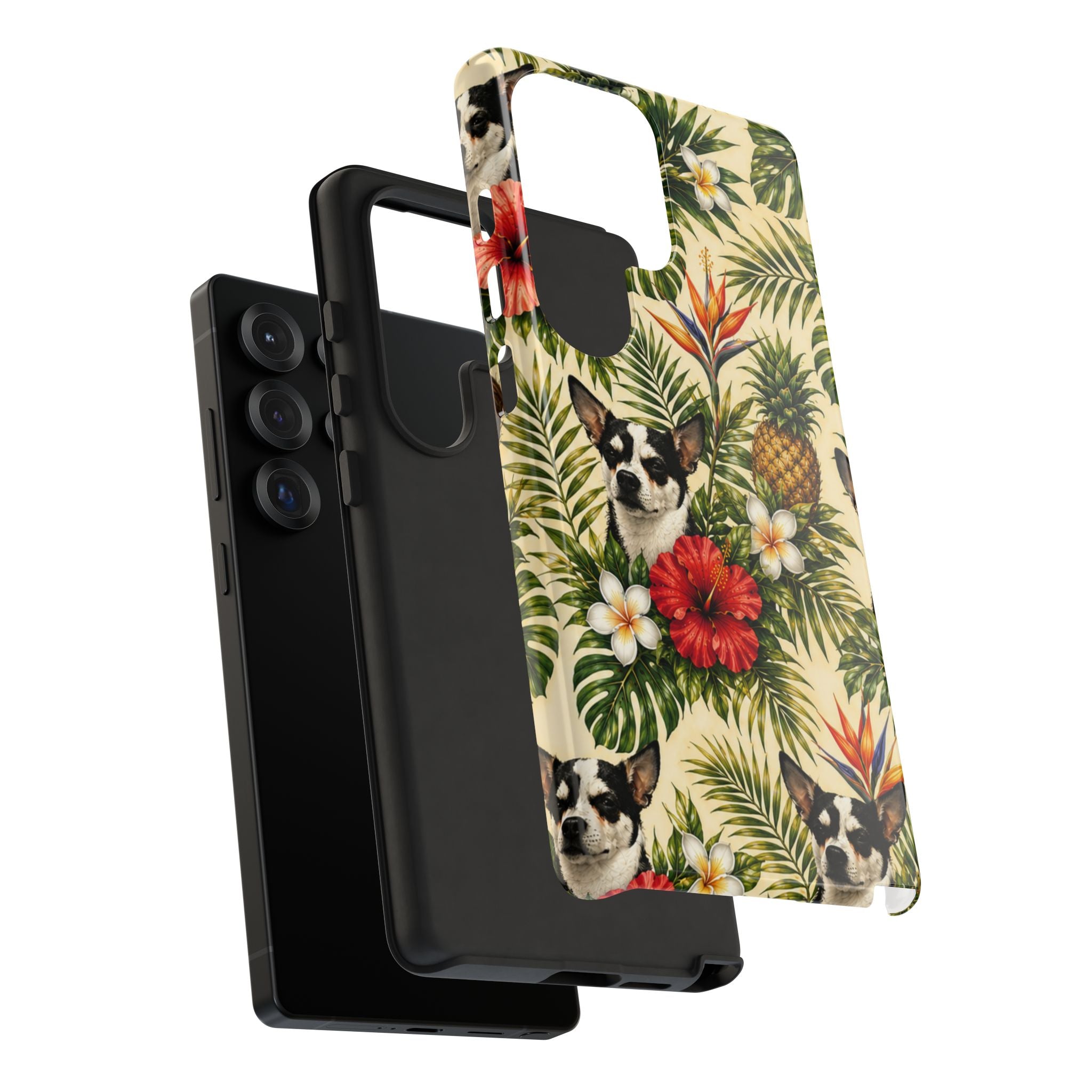 Tropical chihuahua Phone Case — Floral Pineapple Protective Tough Case