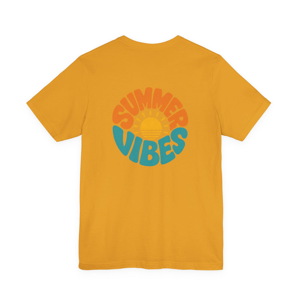 Summer Vibes Tee — Retro Sun Graphic Back Print