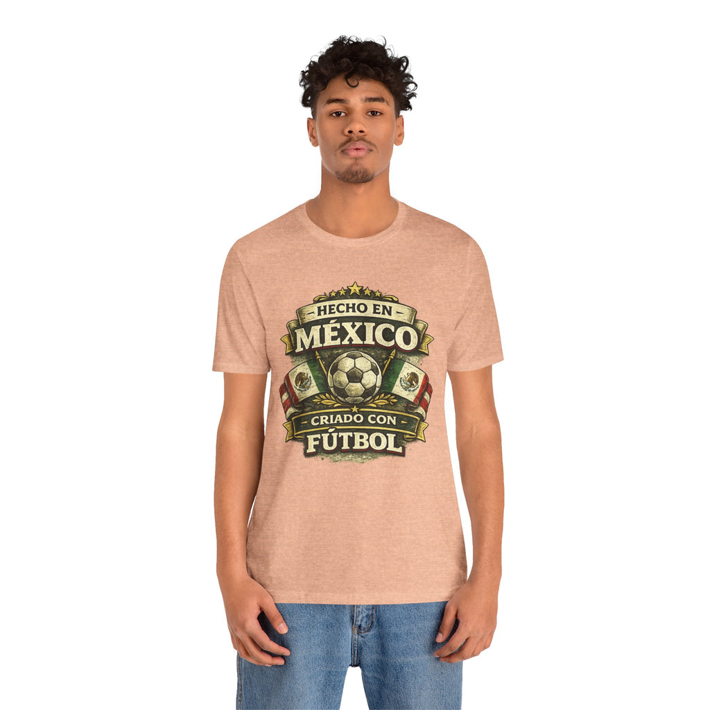 Mexico Soccer T‑Shirt — "Hecho en México, Criado con Fútbol" Vintage Football Tee