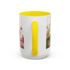 Floral Cosmos Accent Coffee Mug — Pink Wildflower Tea & Coffee Cup (11/15oz)