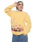Floral Meadow Sweatshirt — Pink Cosmos Garden Crewneck