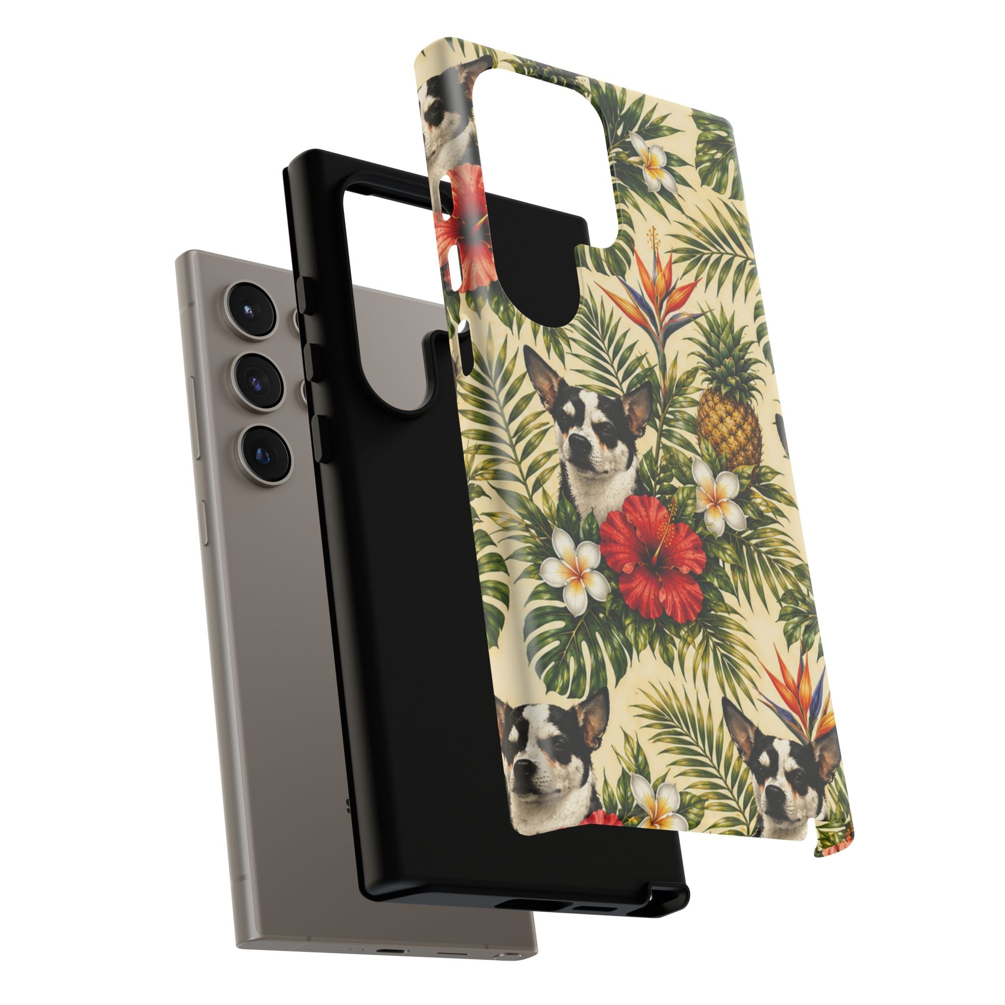 Tropical chihuahua Phone Case — Floral Pineapple Protective Tough Case
