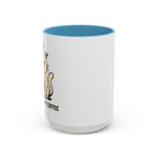 Cat Lover Coffee Mug – Cute Cat Illustration ‘Coffee’ Accent Ceramic Mug (11/15oz)