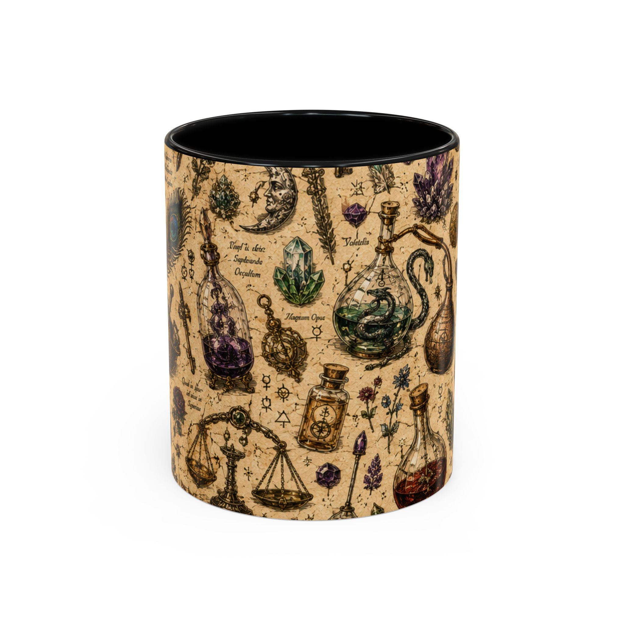 The Alchemist's Cabinet Coffee Mug — Vintage Apothecary Accent Mug (11/15 oz)