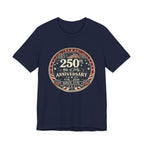 4th of July 250th Anniversary T-Shirt – Vintage American Flag Emblem (1776–2026)