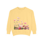 Floral Meadow Sweatshirt — Pink Cosmos Garden Crewneck
