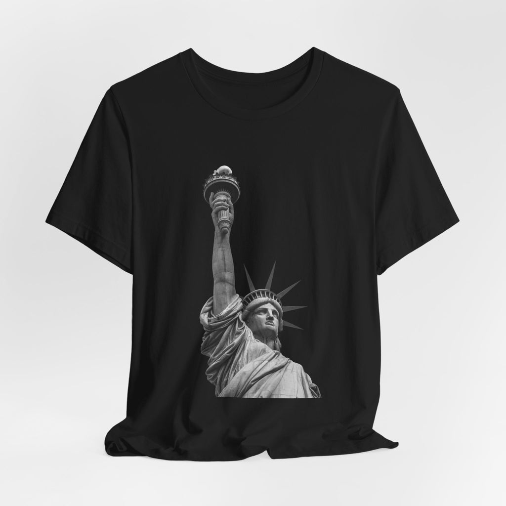Statue of Liberty Graphic Tee — Black & White NYC Landmark T-Shirt