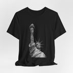 Statue of Liberty Graphic Tee — Black & White NYC Landmark T-Shirt