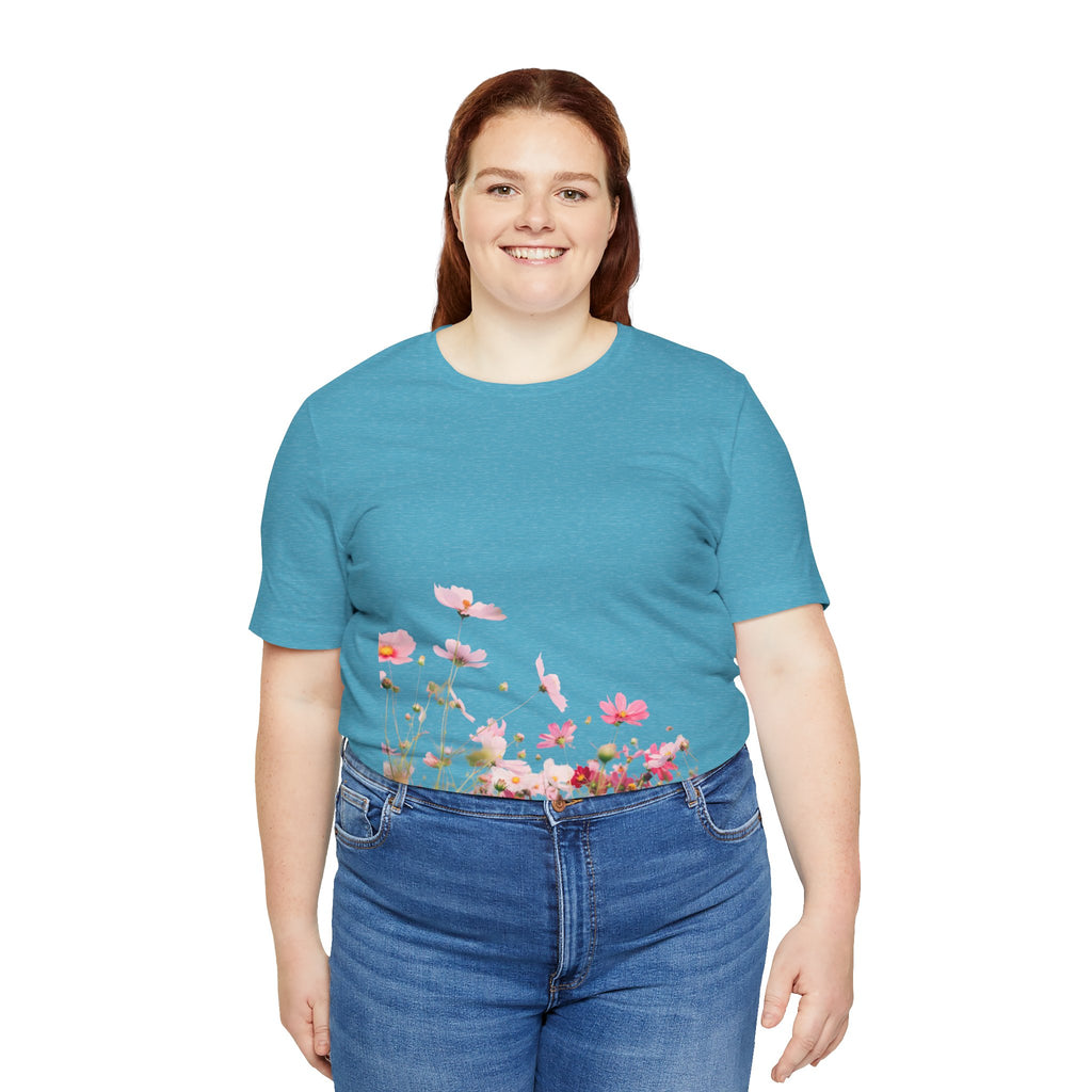 Floral Meadow Tee – Pink Wildflower Field Graphic T-Shirt