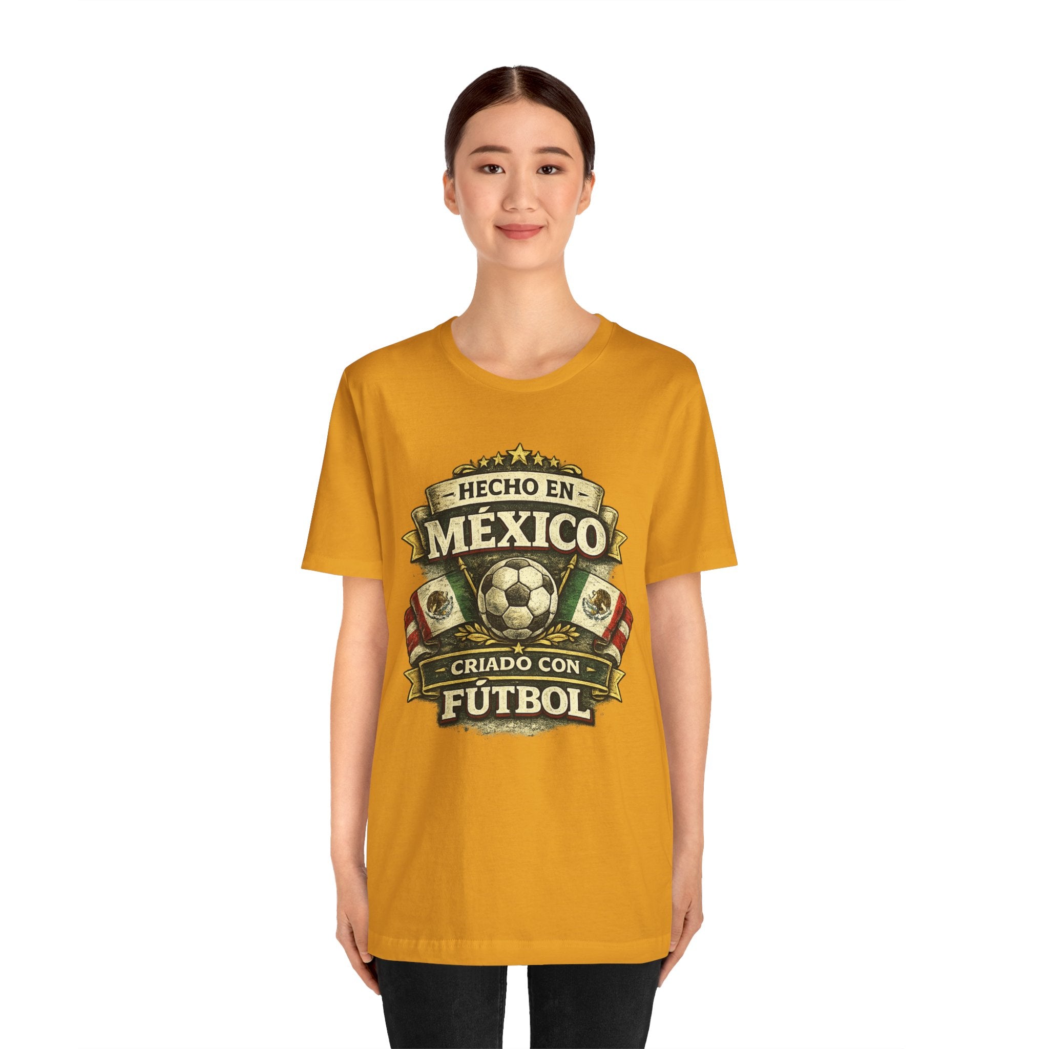 Mexico Soccer T‑Shirt — "Hecho en México, Criado con Fútbol" Vintage Football Tee