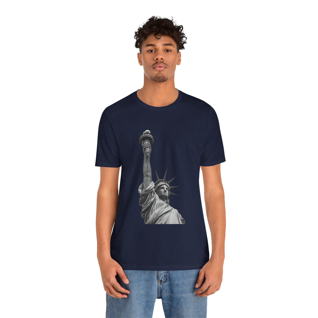 Statue of Liberty Graphic Tee — Black & White NYC Landmark T-Shirt