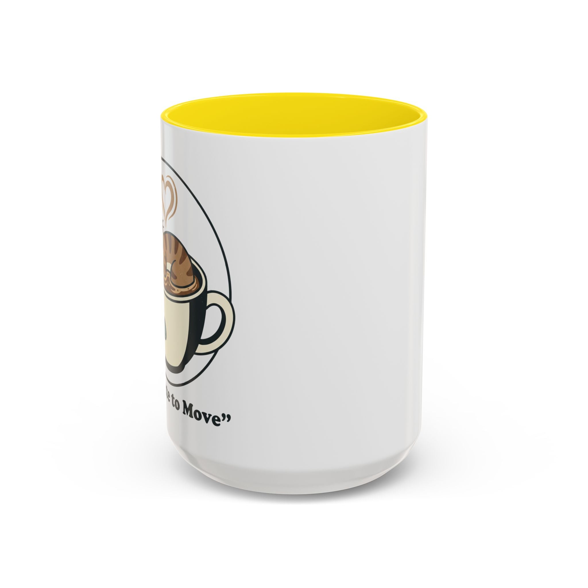Latte Cat Coffee Mug – "Don't Wake Me, I'll Move" Cute Cat Latte Art Ceramic Accent Mug