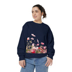 Floral Meadow Sweatshirt — Pink Cosmos Garden Crewneck