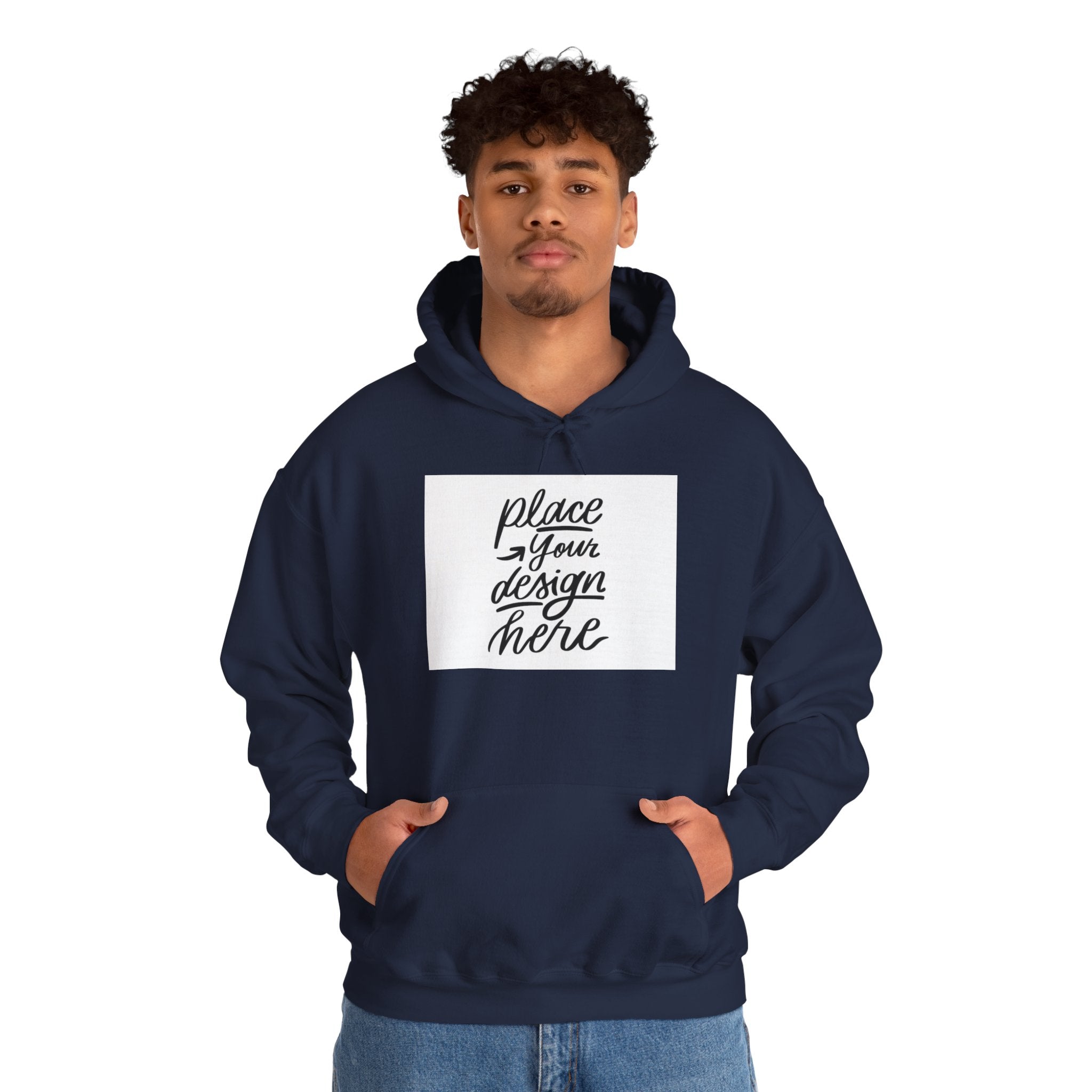 Classic Hoodie with Centered Design – 'Place Your Design Here'