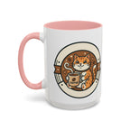 Cat Coffee Mug — Cute Orange Kitty Holding ‘Coffee’ Accent Ceramic Mug (11/15 oz)