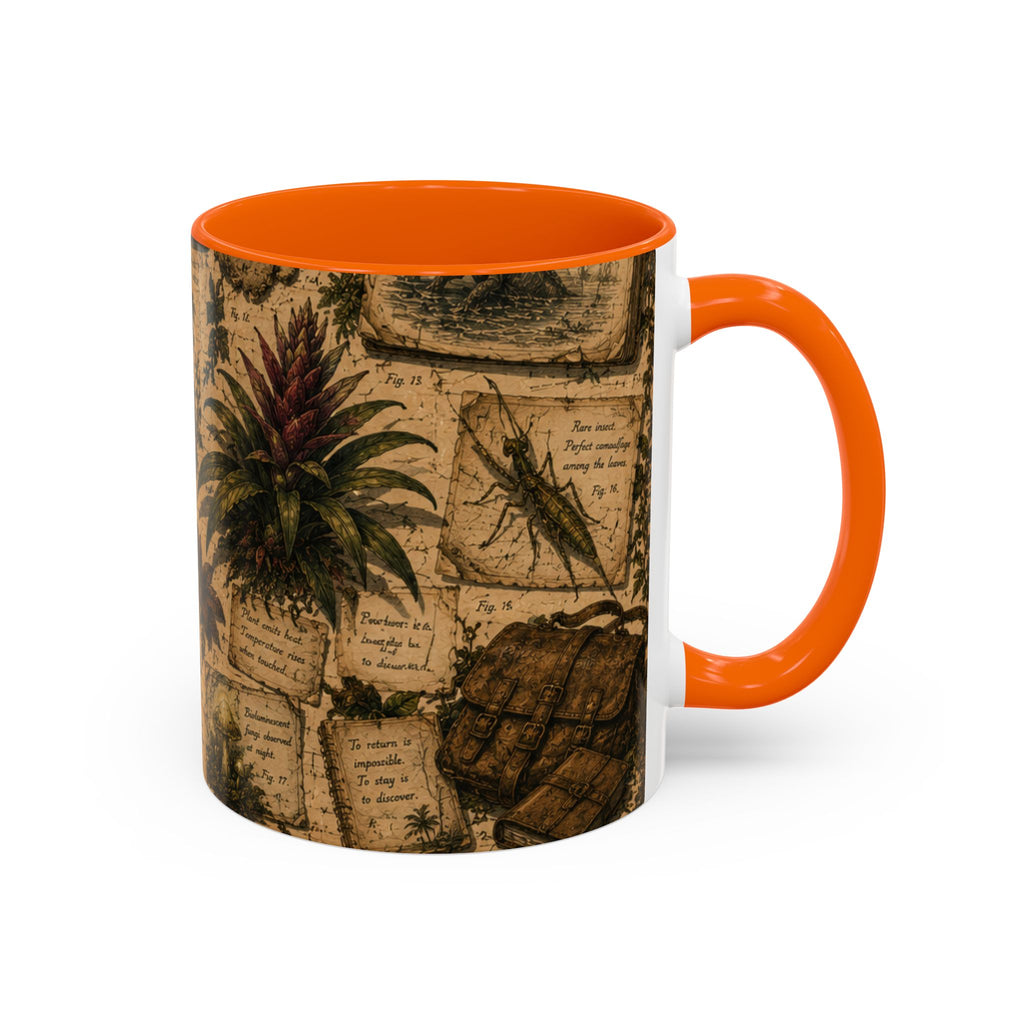 Vintage Natural History Coffee Mug — Botanical & Fossil Illustration Accent Mug