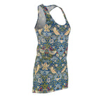 Floral Bird Pattern Racerback Dress — Vintage William Morris Style