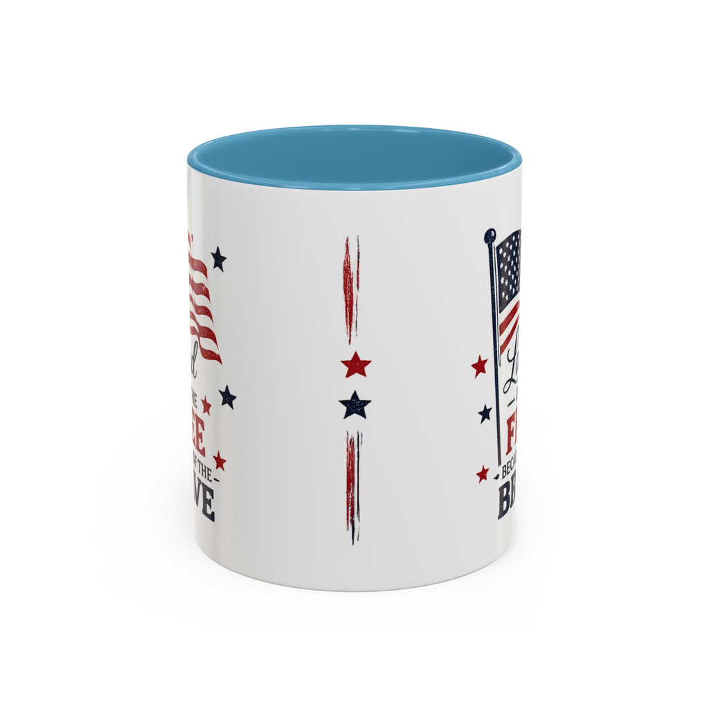 Patriotic Coffee Mug — "Land of the Free Because of the Brave" Accent Mug