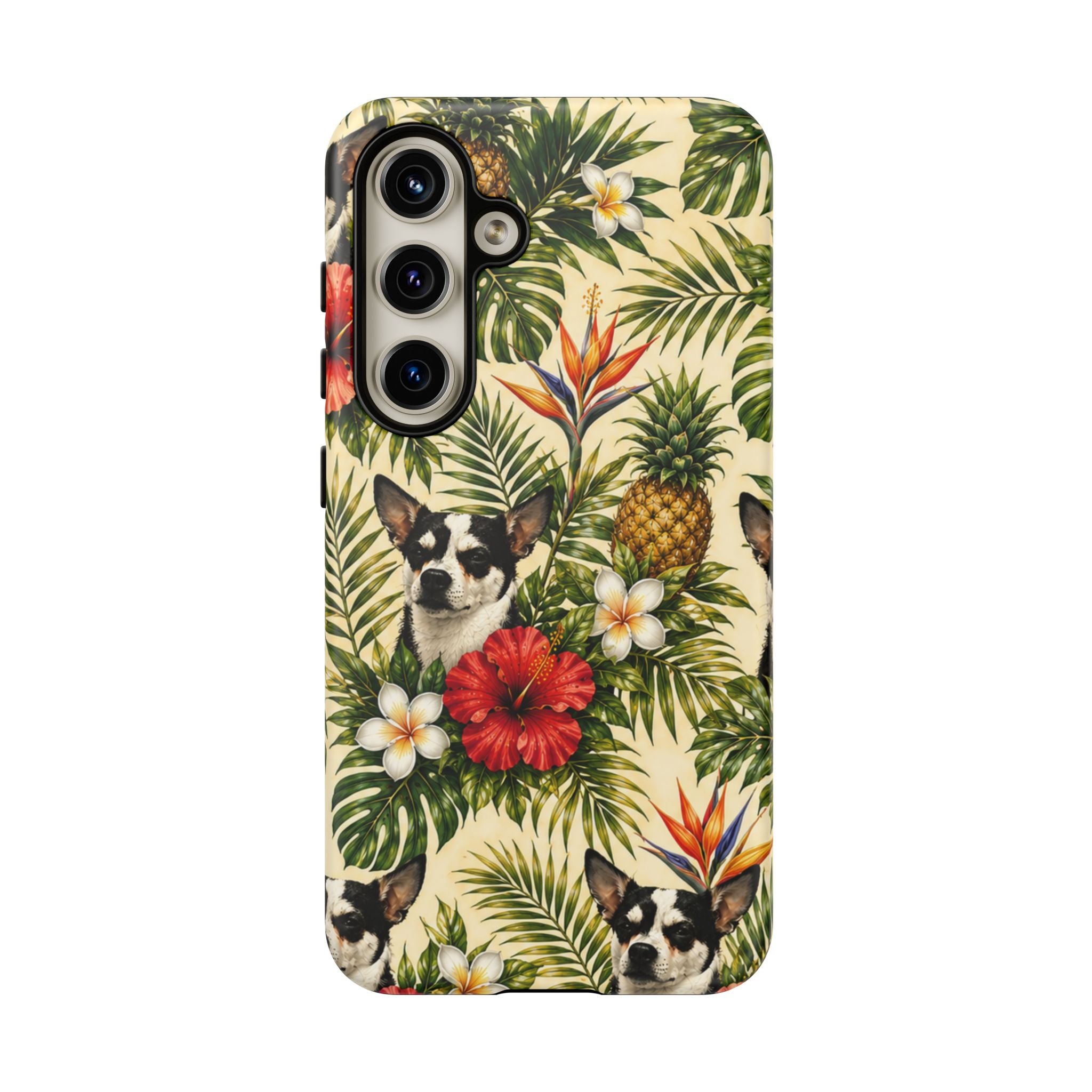 Tropical chihuahua Phone Case — Floral Pineapple Protective Tough Case