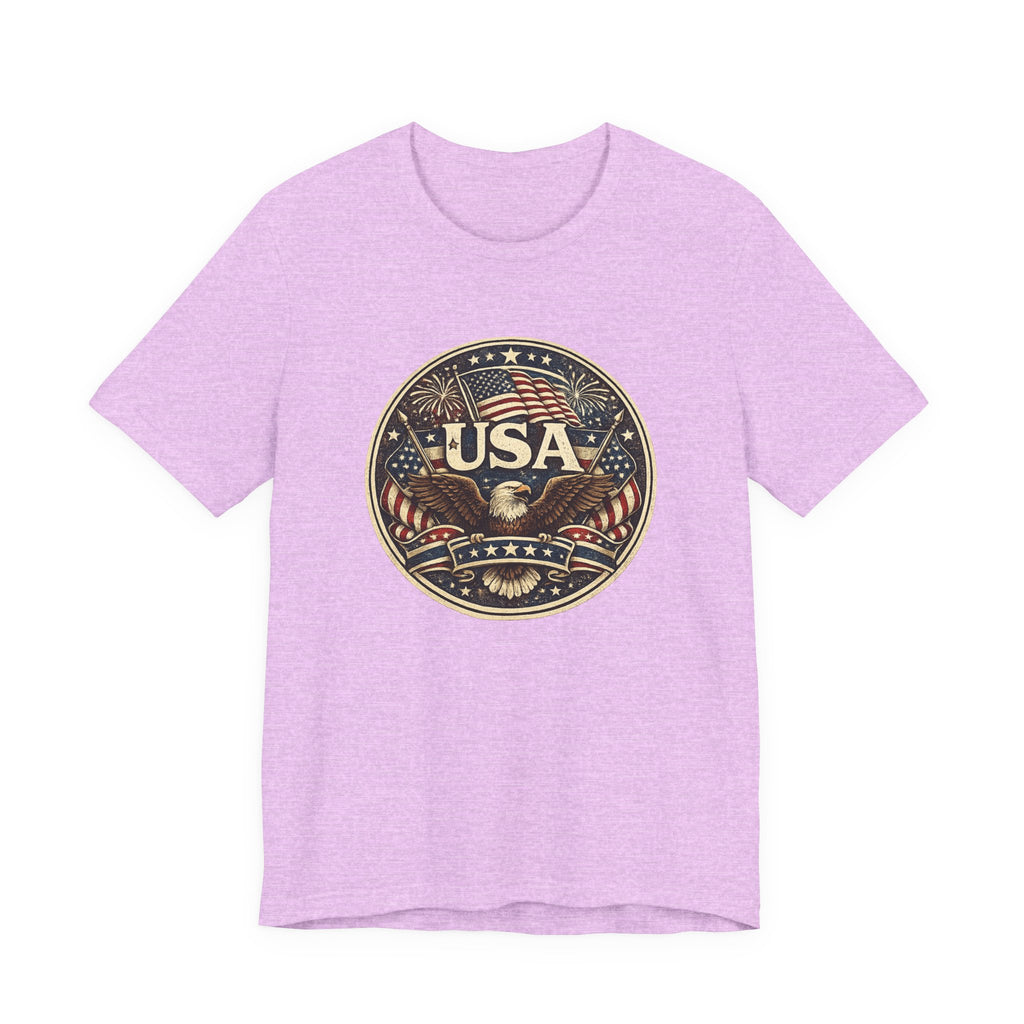 USA Eagle Vintage Patriotic T-Shirt — American Flag Graphic Tee