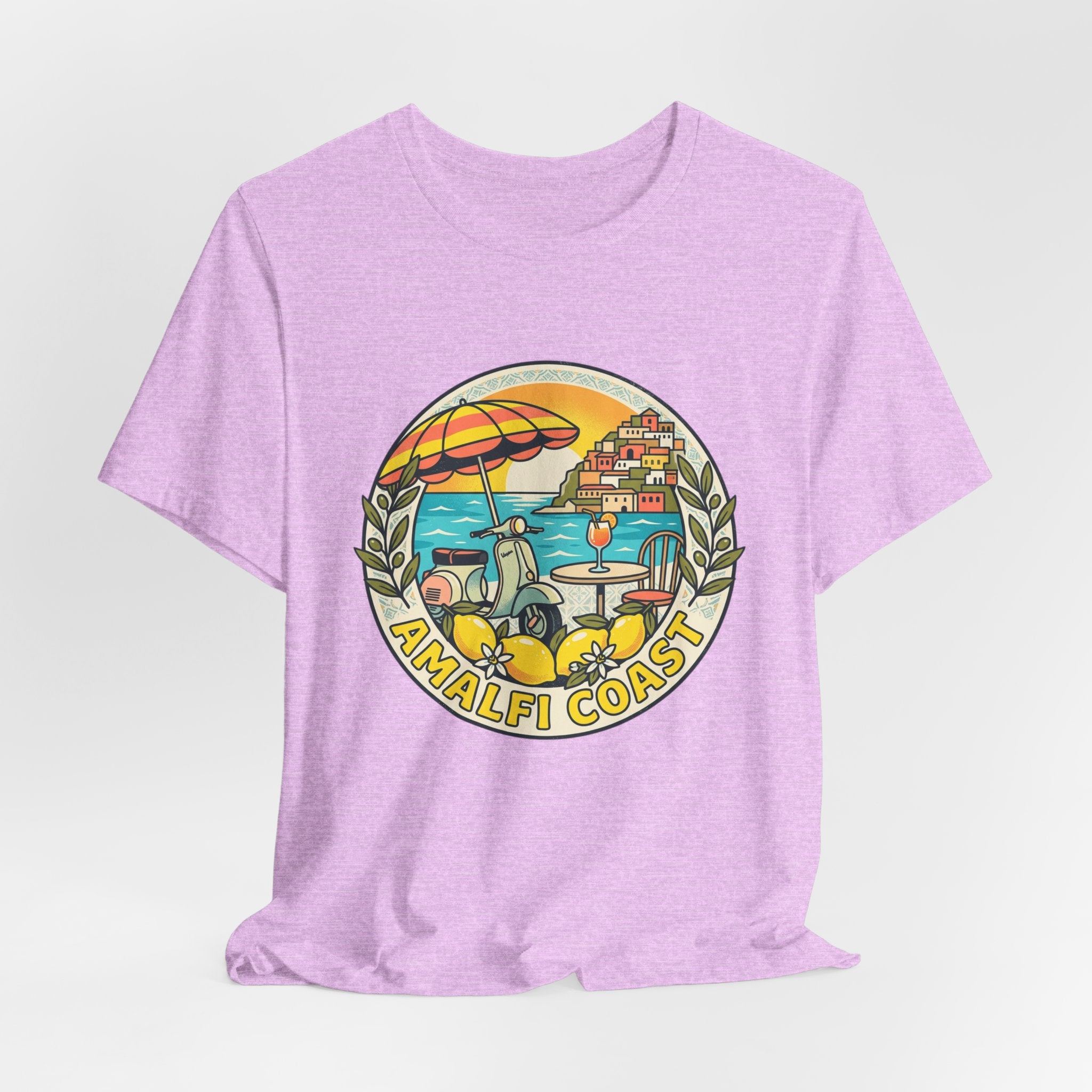 Amalfi Coast Vintage Travel Tee — Scenic Lemon & Vespa Graphic