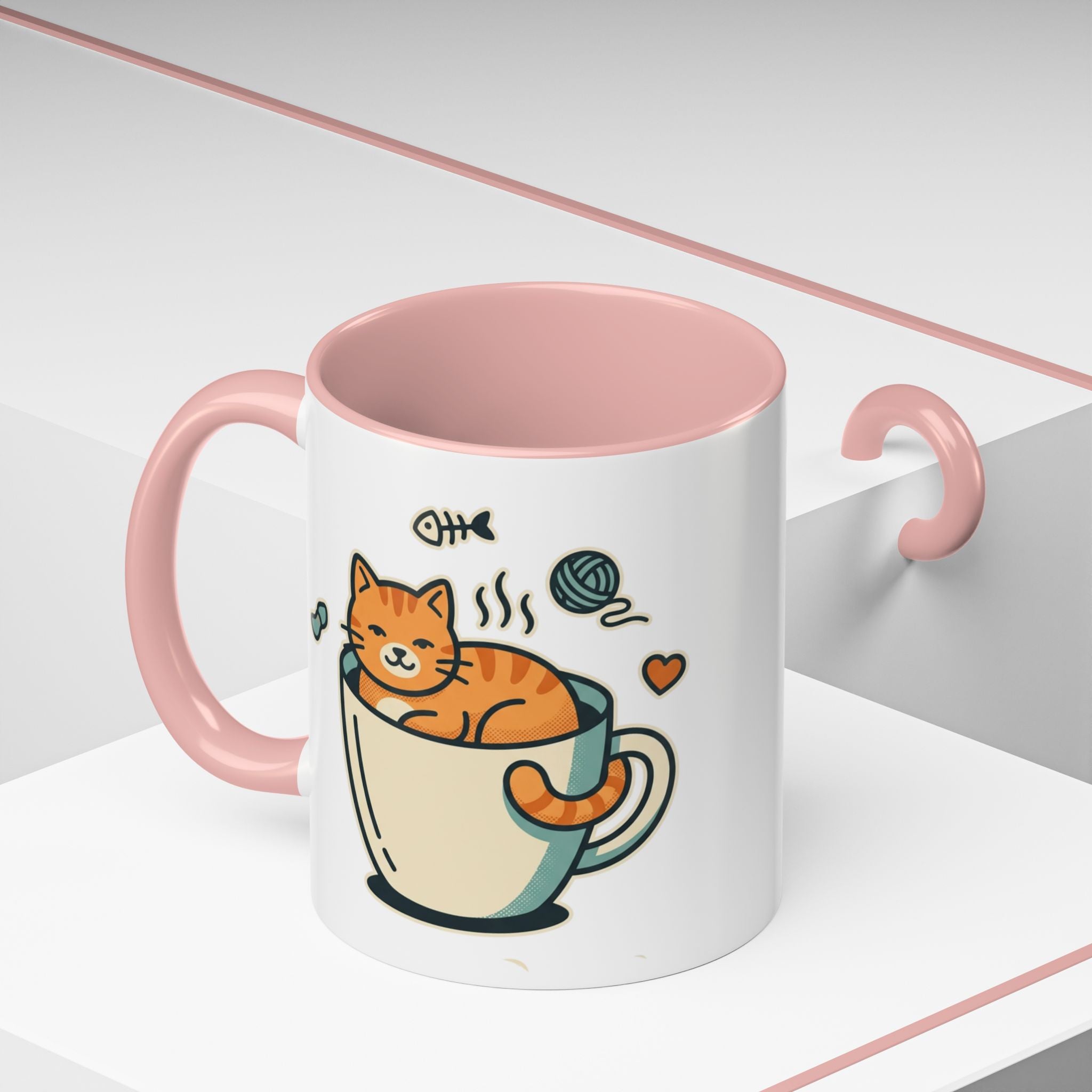 Cat in Cup Coffee Mug — Cute Cat Lover Accent Mug (11/15oz)