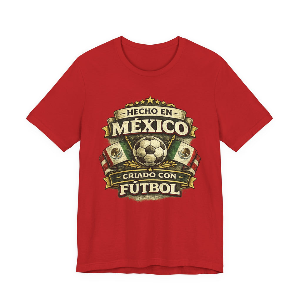 Mexico Soccer T‑Shirt — "Hecho en México, Criado con Fútbol" Vintage Football Tee