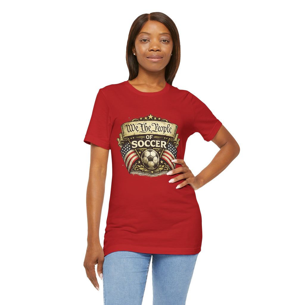 We The People of Soccer T-Shirt — American Flag Vintage Soccer Tee
